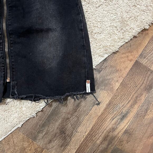 One Teaspoon 23 Black Zip Front Frayed Achor Vixen High Waist A Line Mini Skirt - Picture 2 of 4